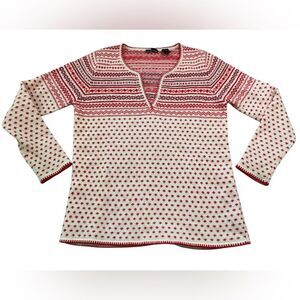 Moda International Nordic V-Neck Wool and Angora Blend Long Sleeve Sweater